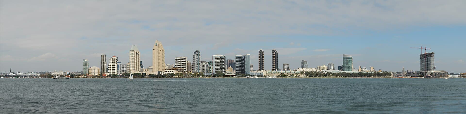 San Diego travel planning photo showing The Skyline of Downtown San Diego, California, US, during daytime. Seen from Coronado Island, in November 2007