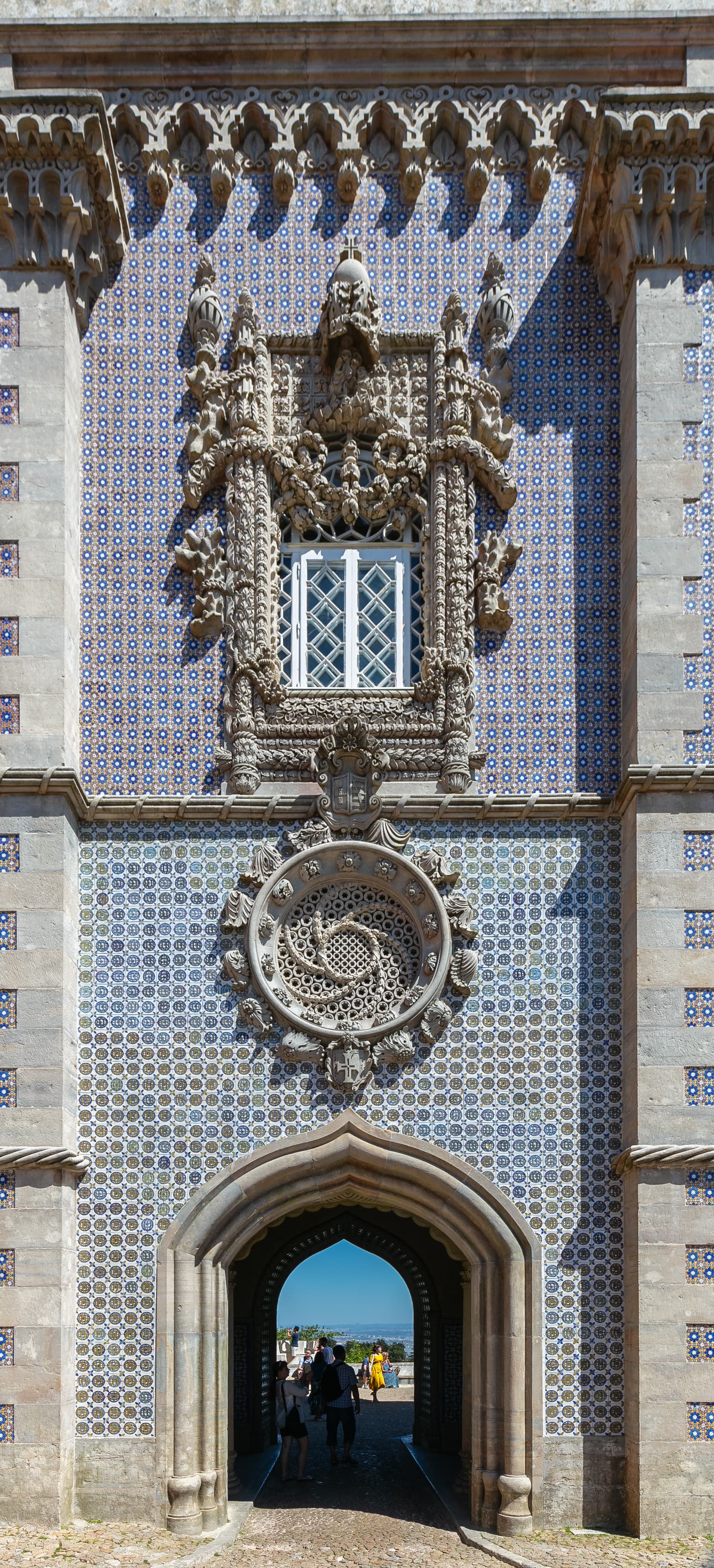 Colorful Pena Palace above Sintra near Lisbon