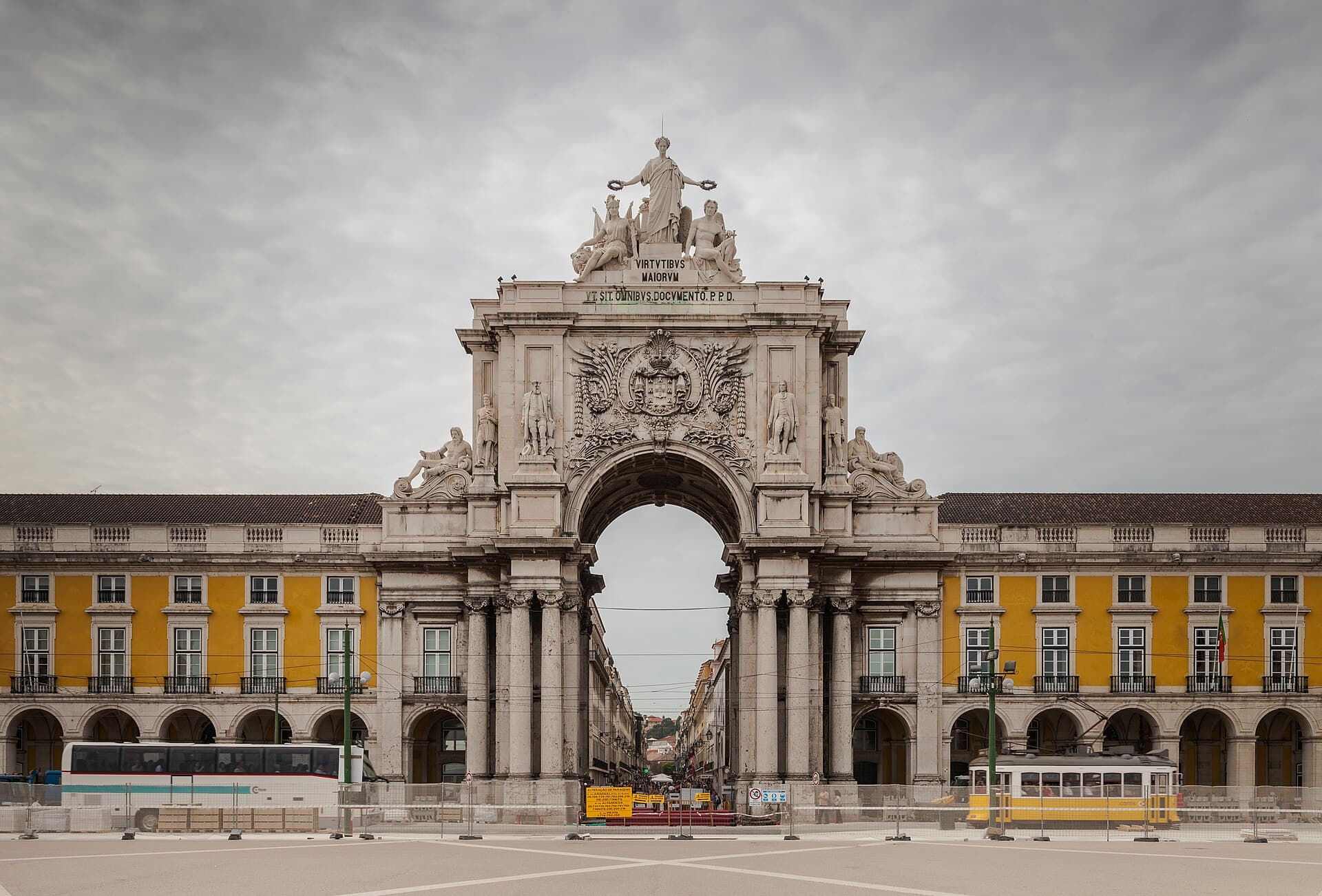 Rua Augusta Arch and Praça do Comércio in Lisbon's Baixa district