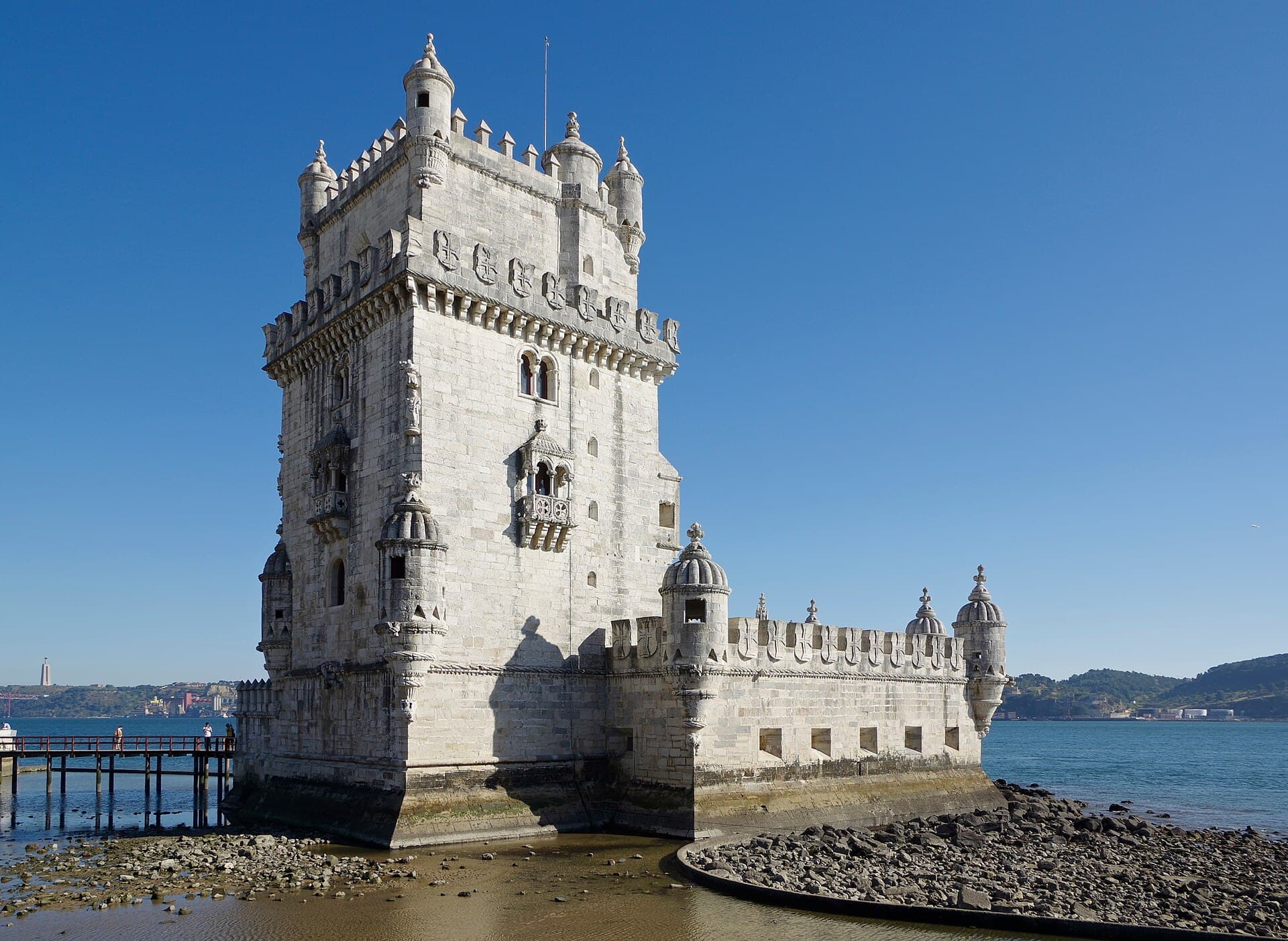 Belém Tower beside the Tagus River in Lisbon